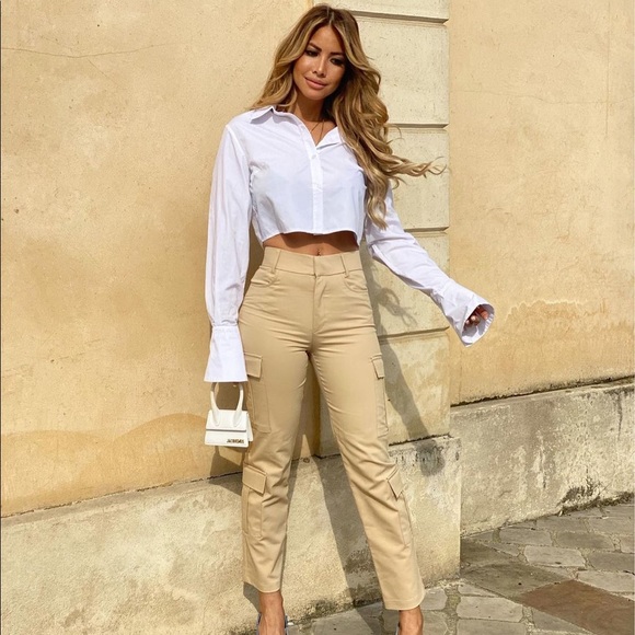 Zara High Waist Cargo Pants - Picture 4 of 9